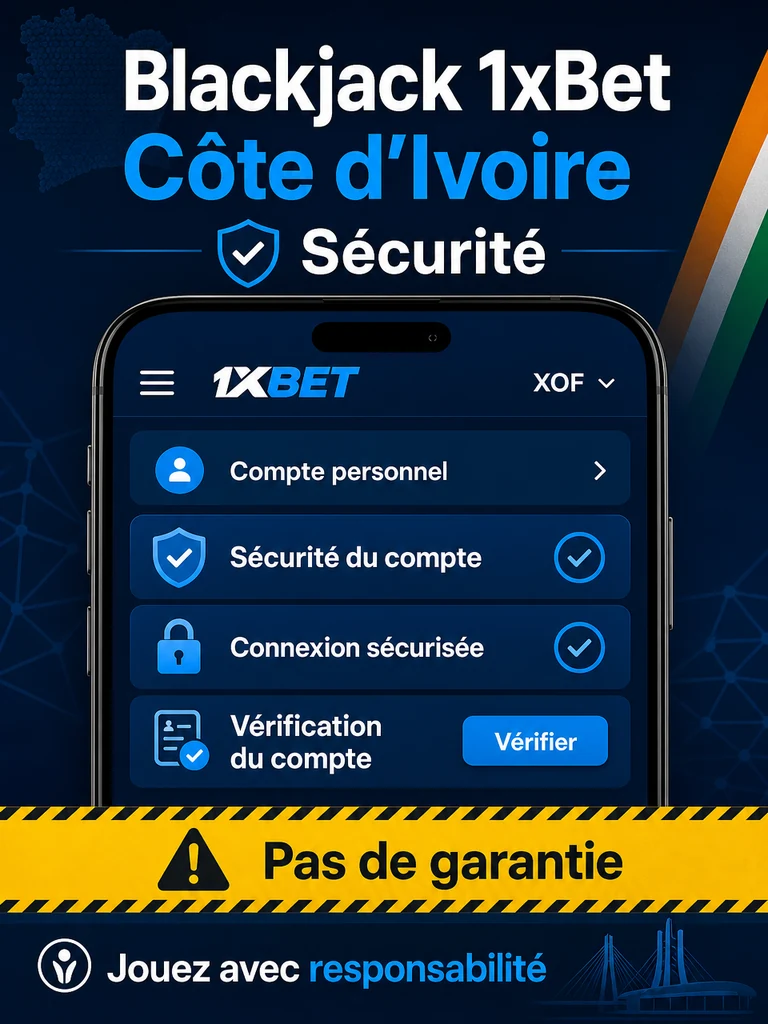 Infographie: sécurité Blackjack 1xBet Côte d'Ivoire en Côte d'Ivoire.