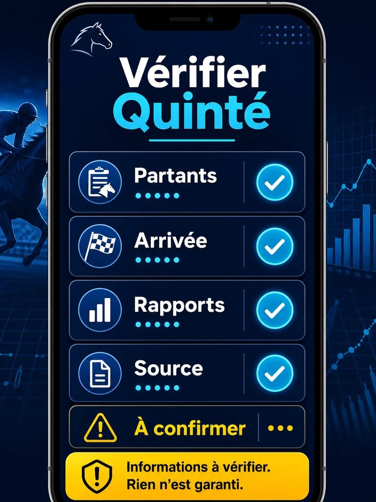 Checklist: vérifier partants, arrivée et rapports avant de suivre un Quinté.