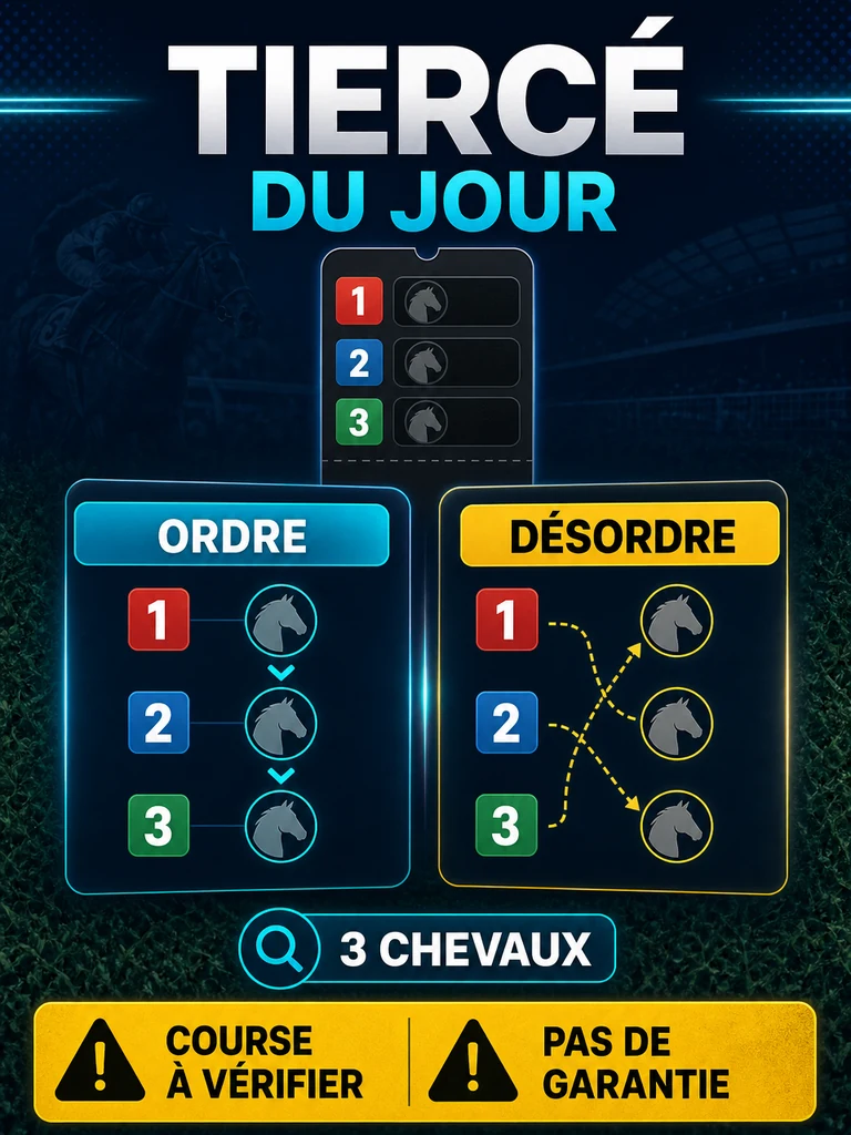 Infographie: comprendre Tiercé ordre, désordre et validation du ticket.